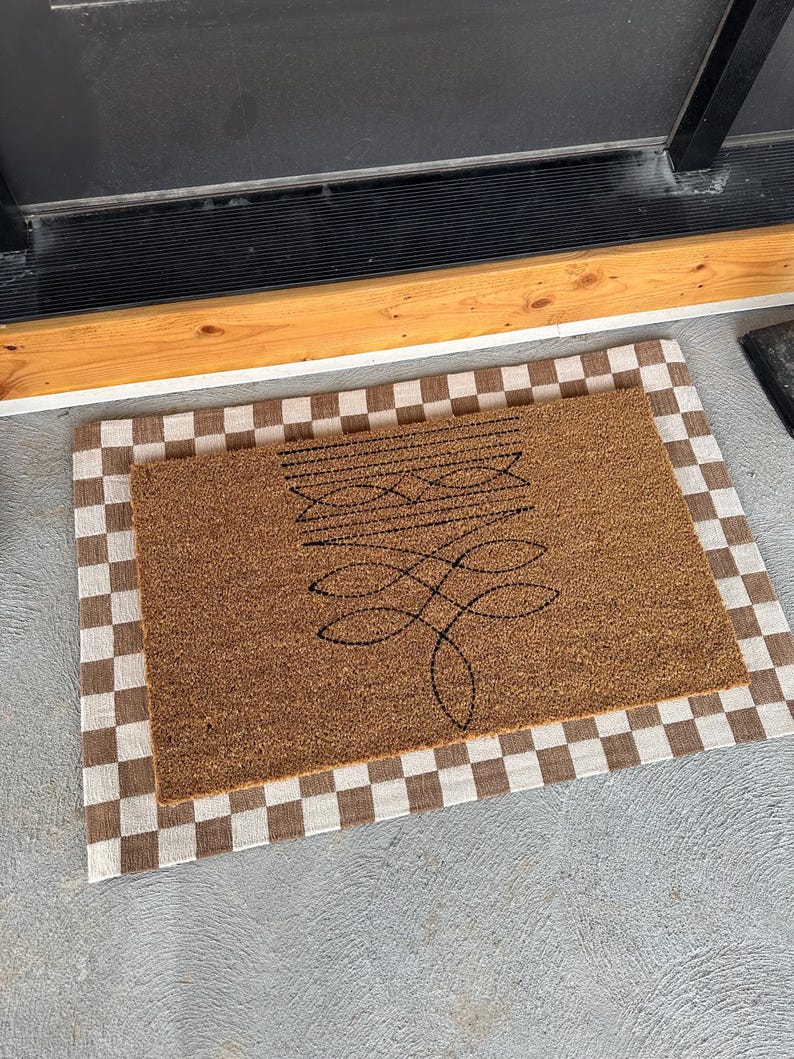 Boot Stitch Pattern Rug | Western Doormat | Western Home Decor | Western Porch Decor