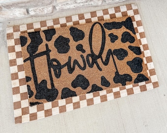 Howdy Welcome Mat Doormat Coir Entryway Rug Front Door Greeting Western Porch Decor Southern Charm Best Friend Gift Sister in Law