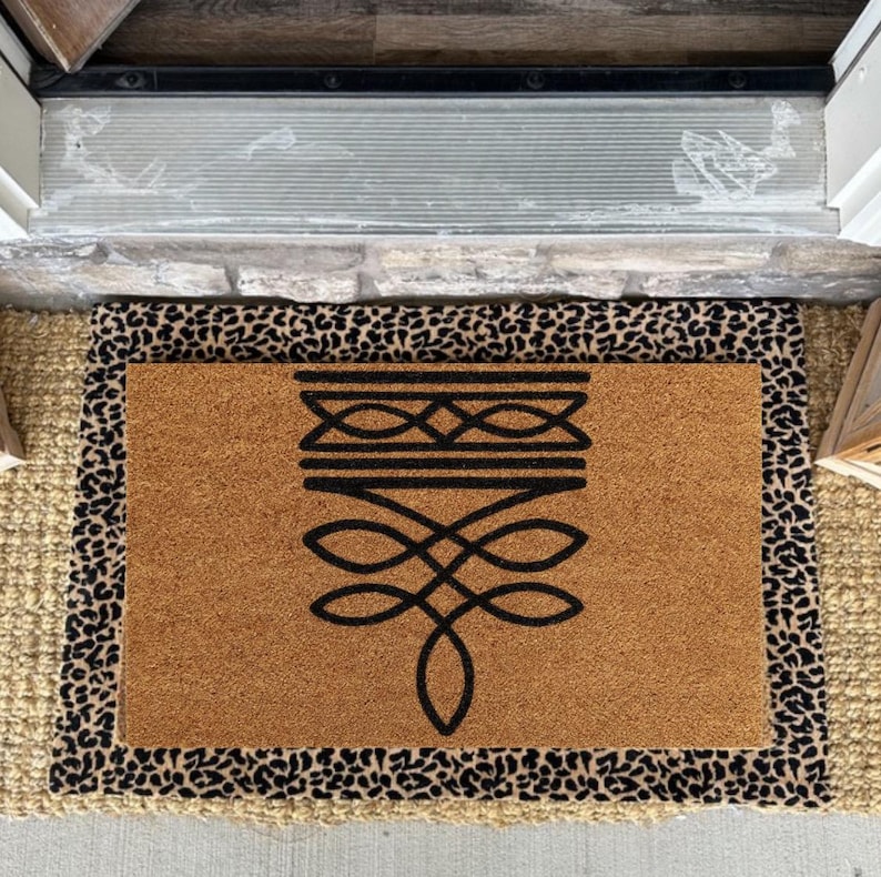 Paillasson personnalisé | Paillasson western avec point de botte | Cadeau de mariage + Cheetah Print