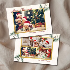 Christmas Card Template, Merry Christmas Photo Card, 5x7 Photo Card Template, Editable Holiday Card Template for families photographers