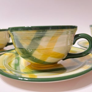 Vernon Kilns Gingham koffiekop en schotel