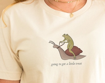Frog Shirt, Frog Tshirt, Snail Shirt, Little Treat Shirt, Cottagecore Shirt, Cute Frog Shirt, Funny Frog Shirt, Cottagecore frog, Meme Shirt