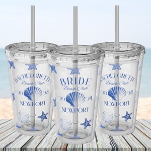 Custom Bachelorette Beach Club Cups, Luxury Social, Last Toast on the Coast, Bridal Party Gift, Shower Favor Tumbler, Beach Bride, Wedding