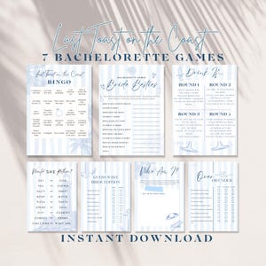 Last Toast on the Coast Bachelorette Game Bundle Instant Download, Easy Edit Template, Bach Weekend, Beach Party Supplies, Print At Home