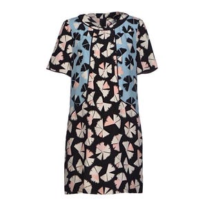 Marc by Marc Jacobs Pocketed Piped Detail Graphic Print Silk Dress