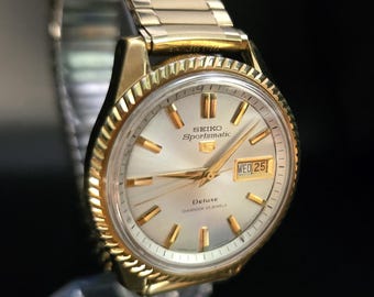 Orologio automatico vintage Seiko Sportsmatic Deluxe, rarissimo. Prodotto in Giappone negli anni '60.