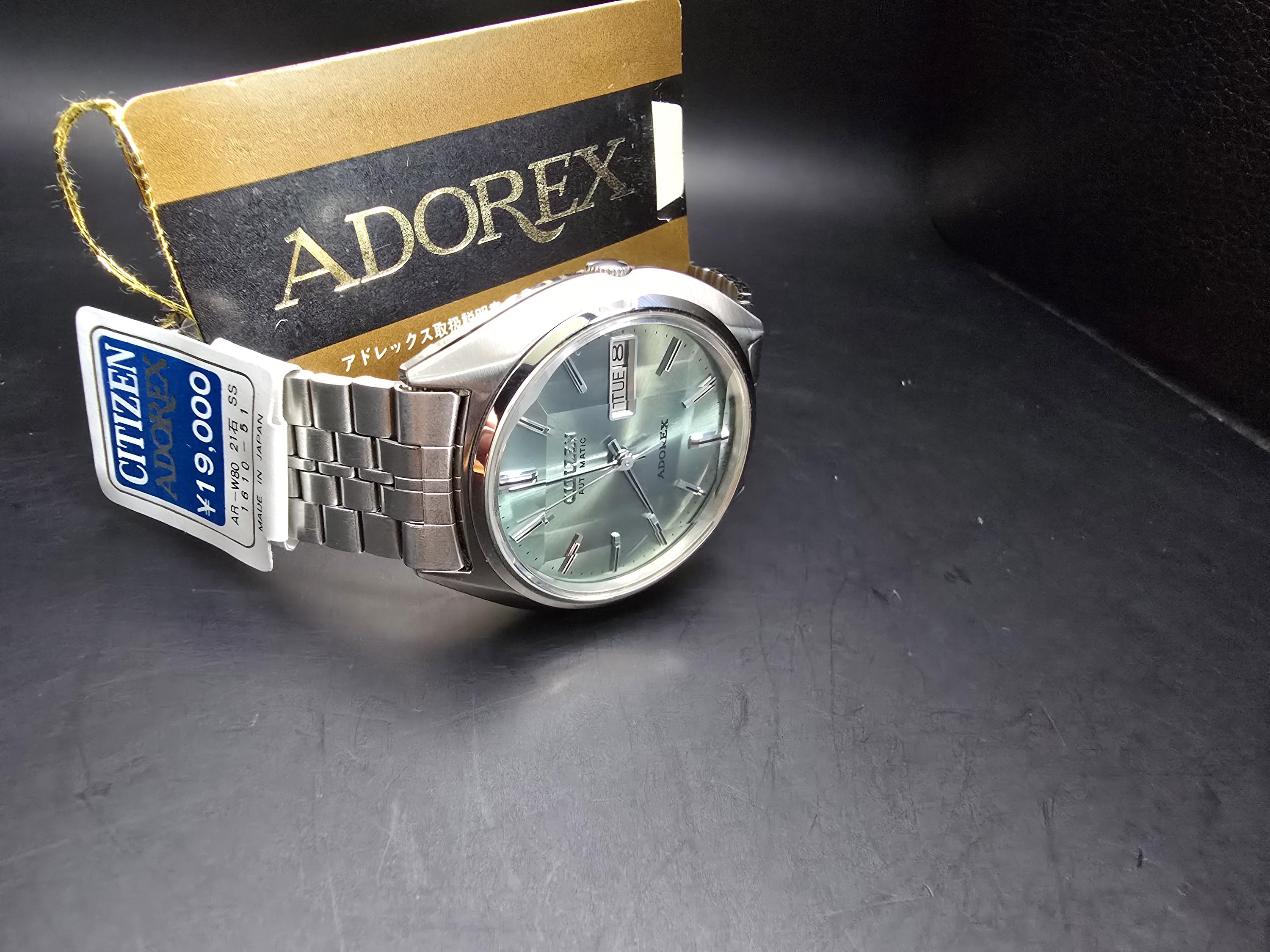 小物 80s Vintage Citizen Eyawear Green Lens Vintage Citizen 6501 Faceted Glass Green Dial Men Automatic Japan