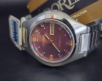 Orologio automatico vintage Citizen Adorex, anni '70, Giappone, quadrante viola