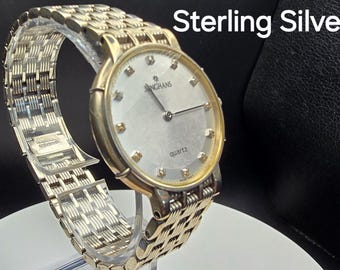 Orologio al quarzo vintage YUNGHANS, argento sterling 925, quadrante in madreperla