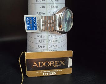 Vintage Automatic Watch Citizen Adorex Faceted Glass , Old Sock