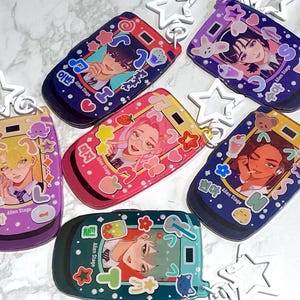 ALIEN STAGE phone keychains || double sided || large white star clasp || mizi sua till ivan hyuna luka || alnst
