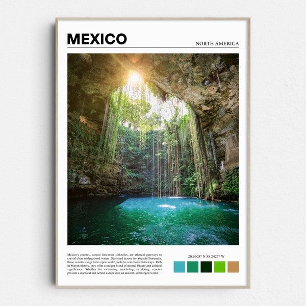 Mexico Print, Cenotes of Yucatan, Mexican Art, Mexico Wall Art, Mexican Wall Art, Mexico Photo Poster, Mexican Poster, Mexico Travel Poster