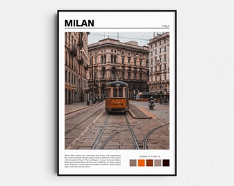Impresión de Milán, Arte mural de Milán, Arte de Milán, Milán, Italia, Regalo de Milán, Viaje a Milán, Póster de Milán, Póster de viaje a Italia, Impresión de Italia, Decoración del hogar