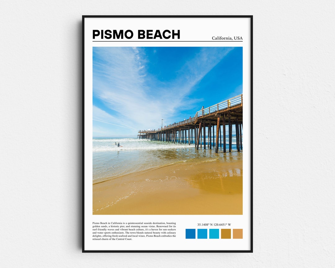Pismo Beach Print Pismo Beach Poster Pismo Beach Wall Art - Etsy
