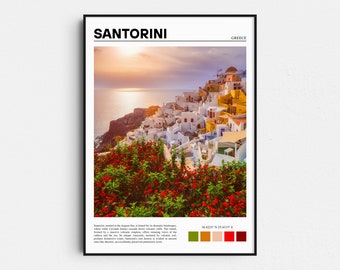 Santorini Art Print, Santorini Greek Islands Wall Art, Santorini Oia Poster, Santorini Photo, Santorini Greece, Travel Poster Print, Gift