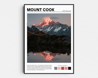 Aoraki Mount Cook, New Zealand Photo Print, Travel Poster, New Zealand Wall Art, Travel Gift, Housewarming Gift, Home Decor