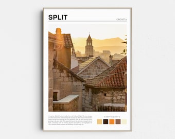 Split Kroatië reisposter, gesplitste print, Kroatië poster, gesplitste kunst aan de muur decor, gesplitste foto, reiscadeaus