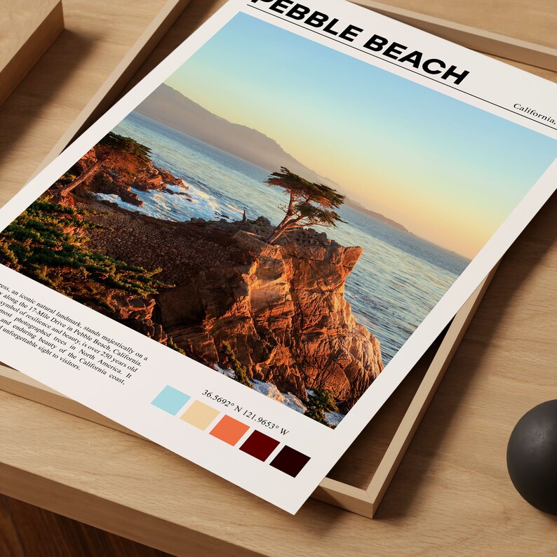 Pebble Beach Print, Pebble Beach Poster, Pebble Beach Art, Pebble Beach