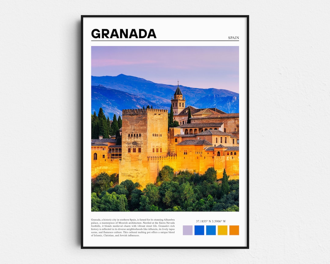 Granada Print, Alhambra, Granada Poster, Granada Wall Art, Granada Art