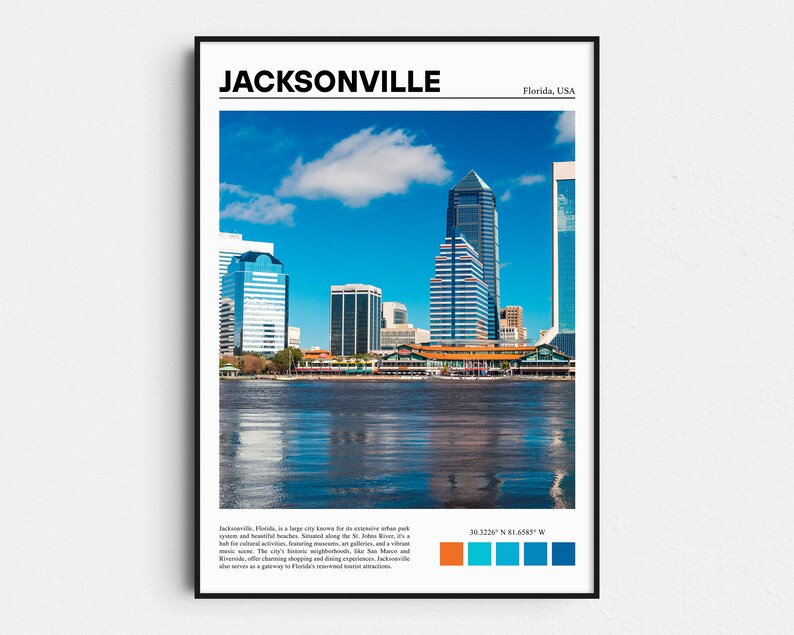 Jacksonville Print, Jacksonville Poster, Jacksonville Wall Art, Jacksonville Art Print