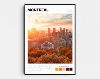 Impresión fotográfica de viajes del paisaje urbano de Montreal, Canadá