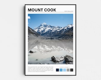 Aoraki Mount Cook, New Zealand Photo Print, Travel Poster, New Zealand Wall Art, Travel Gift, Housewarming Gift, Home Decor