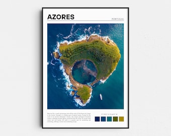 Impresión Ilheu de Vila Franca, Fotografía de viajes de Azores, Arte mural de Portugal