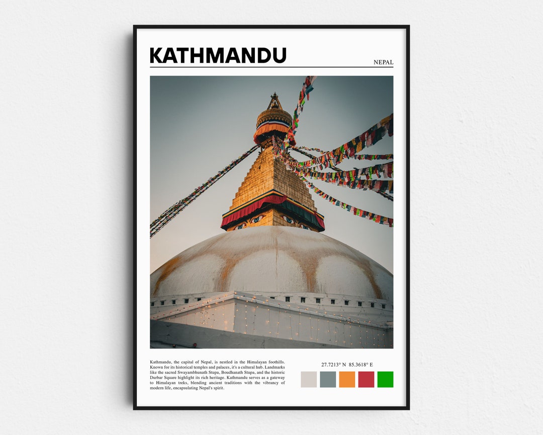 Kathmandu Print, Kathmandu Poster, Kathmandu Wall Art, Kathmandu Art