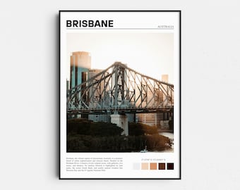 Impresión fotográfica del Puente de la Historia de Brisbane, arte de viaje por Australia