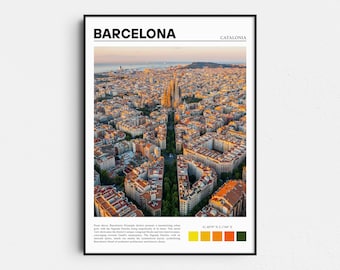 Impresión de Barcelona, póster de Barcelona, arte mural de Barcelona, impresión artística de España, foto de Barcelona, obra de la Sagrada Familia, arte de Guadix, regalo de viaje