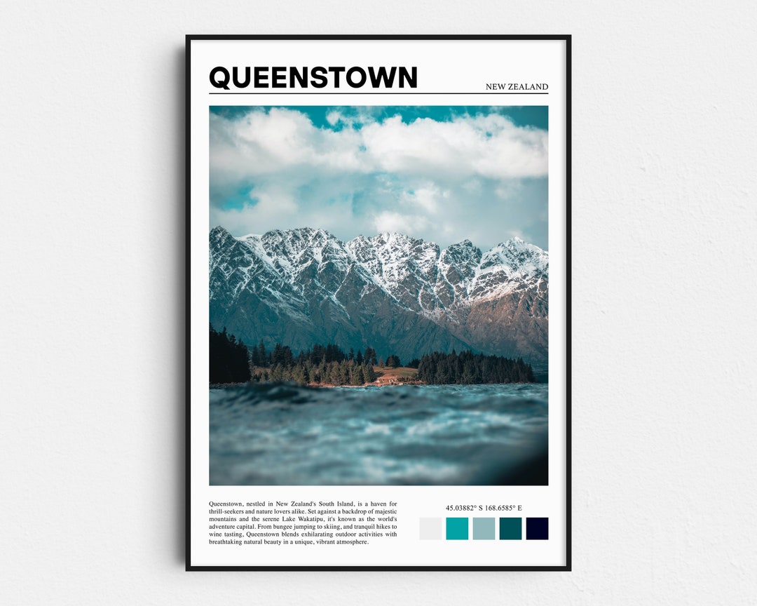 Queenstown Print Queenstown Poster Queenstown Wall Art Etsy