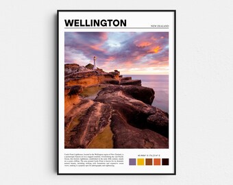 Impresión del faro de Castlepoint, fotografía de viaje a Wellington, Nueva Zelanda
