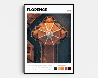 Florence Art Print, Santa Maria Del Fiore Cathedral, Italy Wall Art, Travel Poster, Europe Print, Tuscany Print, Sunrise Aerial Photography