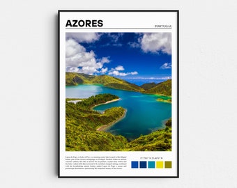 Impresión de viaje de Lagoa do Fogo Azores, decoración de la pared de la isla de Sao Miguel
