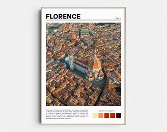 Florence Travel Print, Santa Maria Del Fiore Cathedral, Italy Wall Art, Travel Poster Gift, Europe Print, Tuscany Print, Aerial Photography