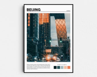 Impresión fotográfica de viajes de Pekín, arte mural de China