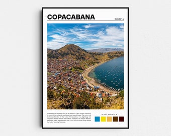 Impresión fotográfica de viaje a Copacabana, Bolivia, arte mural del lago Titicaca