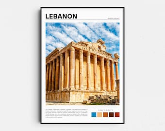 Impresión fotográfica de viaje del Templo de Baco, Líbano