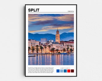 Impresión fotográfica de viaje de Split, Croacia, arte mural de la costa adriática