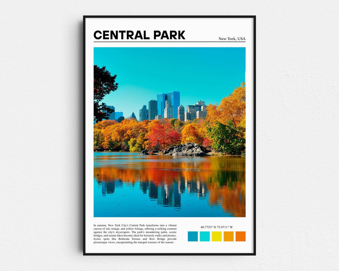 Central Park Print, Central Park Wall Art, Central Park Poster, Central Park Photo, New York