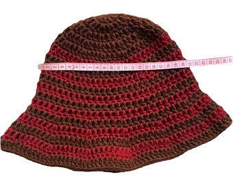 Striped Crochet Bucket Hat - Etsy