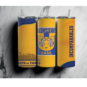 Club Tigres, 20 oz tumbler wrap, tigres UANL sublimatie skinny tumbler wrap, PNG tumbler wrap, La U tumbler wrap, Tigres Incomparables png