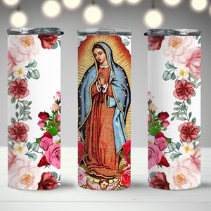 Virgen de Guadalupe 20 oz  tumbler wrap Our lady of Guadalupe straight tumbler wrap PNG only Virgencita tumbler