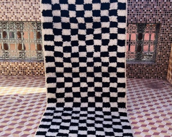 Moroccan rug runner - Authentic boujaad runner rug - Soft wool rug