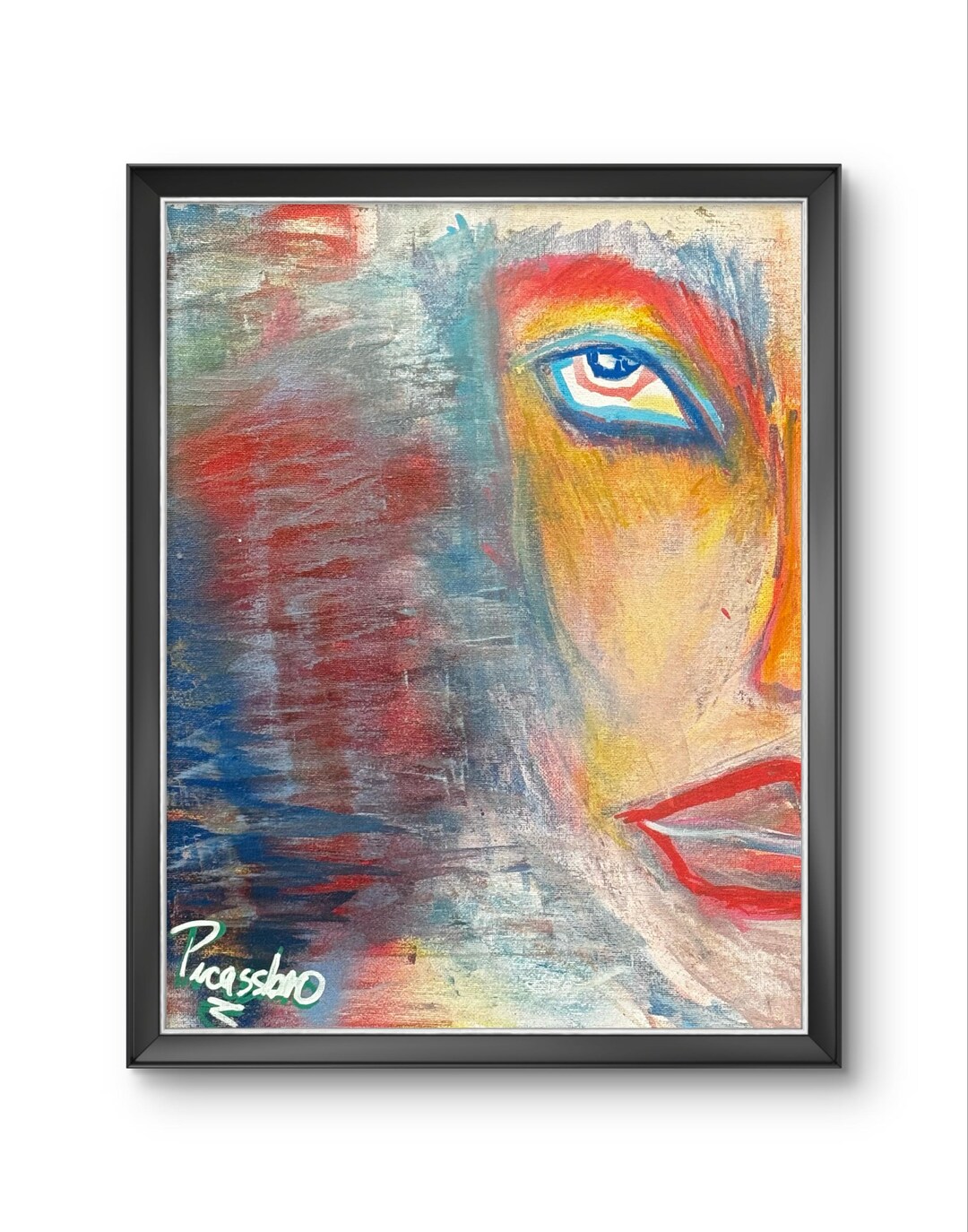 Abstract Woman Face Portrait Digital Print, Painting on Canvas ...