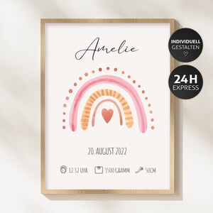 Geburtsposter, Geburtstafel, Download, Geburtsdaten, Geschenk, Geburt, Junge, Mädchen, Ausdrucken, A5, A4, A3, A2