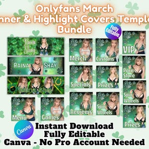 OnlyFans-bundel profielbanner en omslagomslag voor maart | Bewerkbare Canva-folders voor volwassen makers