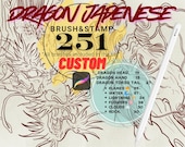 Japanese Dragon Tattoo Procreate Brush Set: Heads, Bodies, Claws (Digital Download)