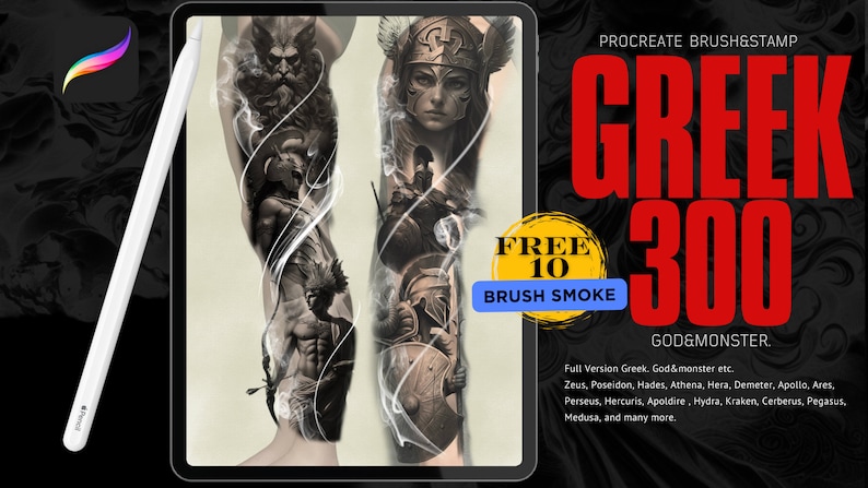 300 Greek Gods & Monsters Procreate Brushes (digital Download) - Etsy