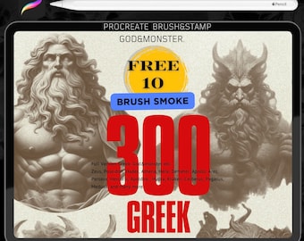 300 Greek Gods & Monsters Procreate Brushes (Digital Download)